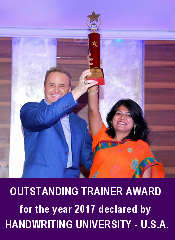 OUTSTANDING TRAINER AWARD for the year 2017 declared by HANDWRITING UNIVERSITY- U.S.A.